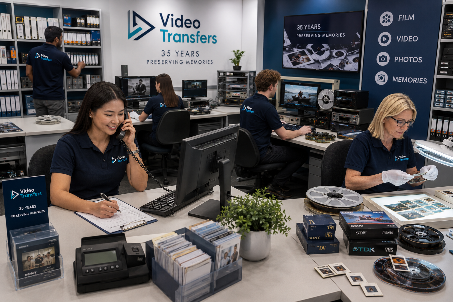 Video Transfers specialists working in the Melbourne digitisation studio